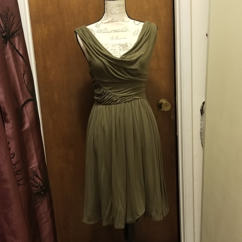 Anthropologie Deletta Olive green dress